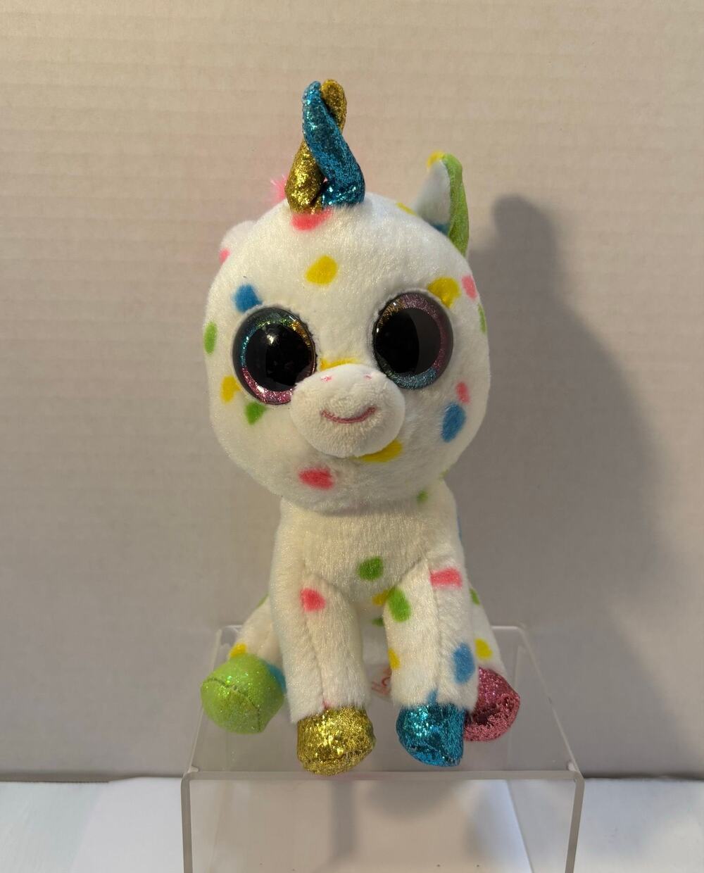 TY Beanie Boos Rainbow Unicorn Plush Harmonie Confetti 2016